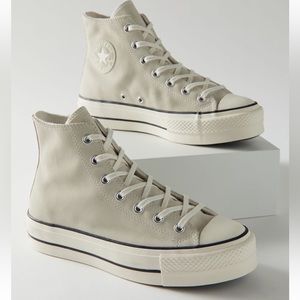 Converse Suede Platform High Top Sneaker - Cold Fusion Egret